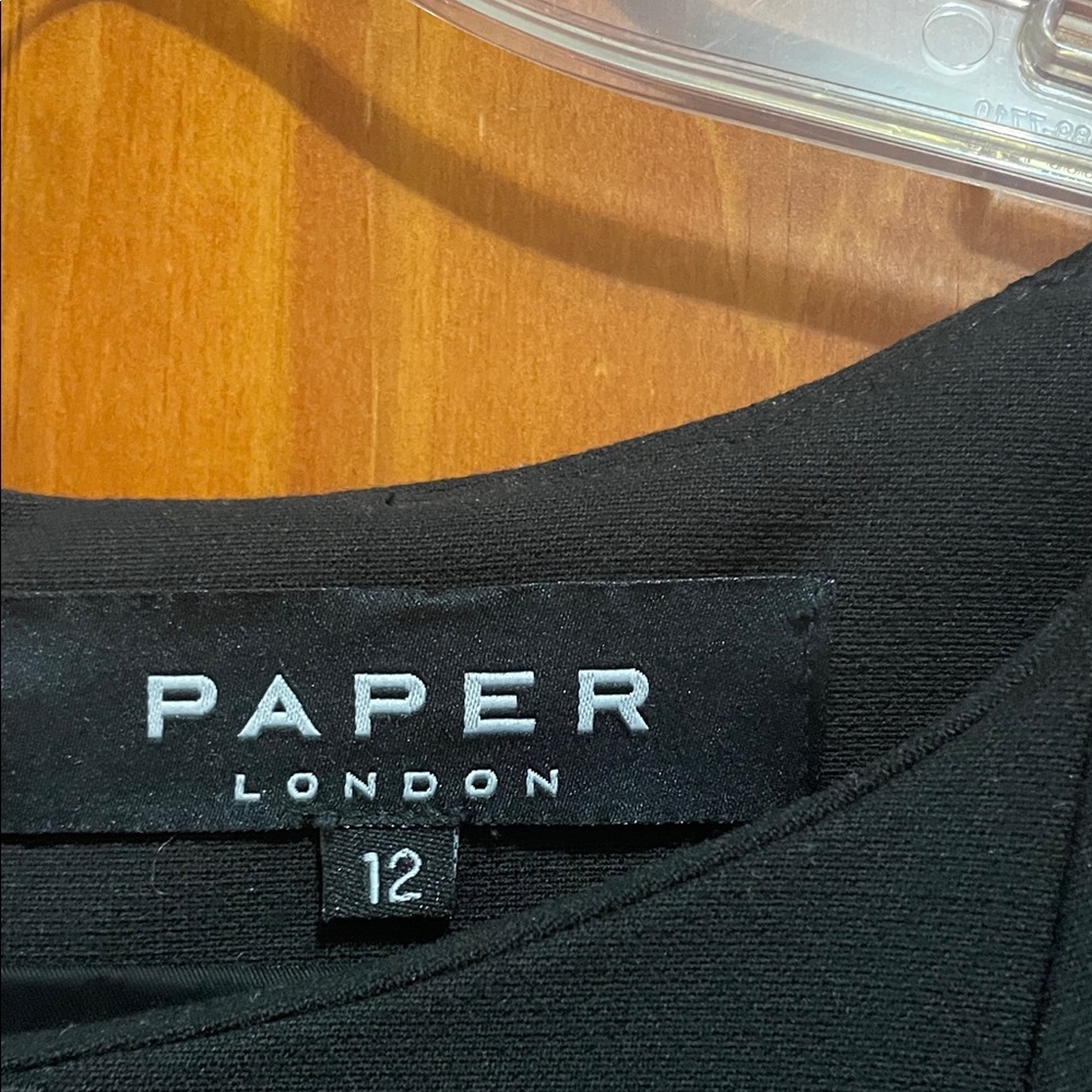Paper London Classic Black Long Sleeve Dress nwt sz 12 - Picture 2 of 6
